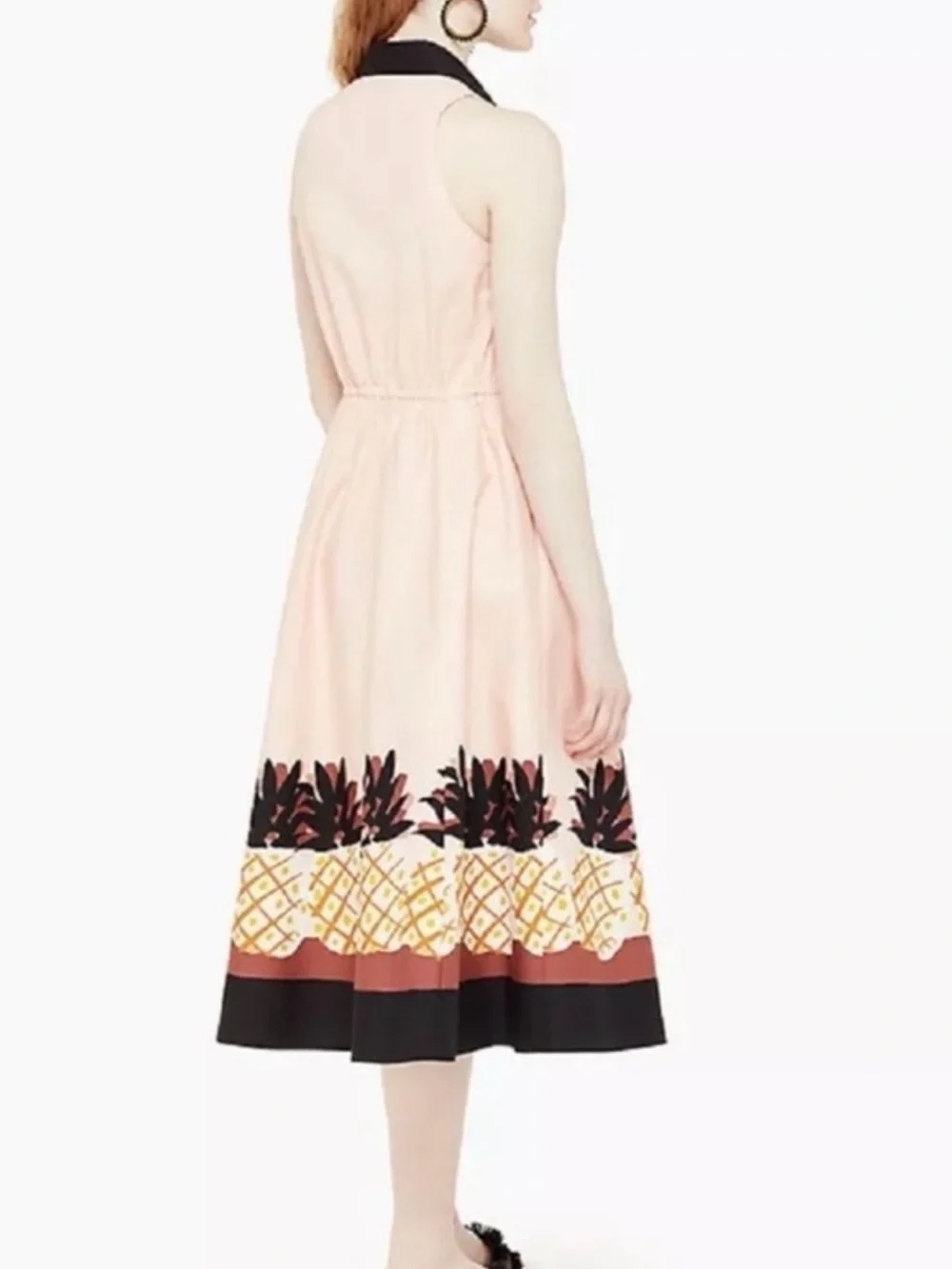 Kate Spade Sleeveless Pineapple Print Midi Dress Size M